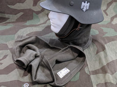 WWII German Feldgrau Toque Tube Scarf with SS RZM Tag for Reenacting