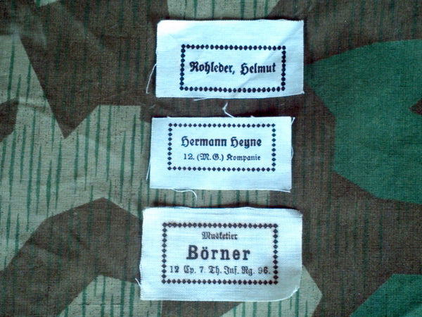 WWII German Original Name Labels