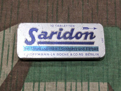 WWII German Original Saridon Pain and Fever Pill Tin D.R.P.