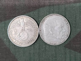 WWII German Original Silver 2 ReichsMark Coins