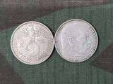 WWII German Original Silver 2 ReichsMark Coins