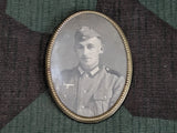 WWII German Pocket Mirror with Soldier's Photo