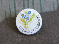 WWII German Reichsmütterdienst Porcelain Pin Brooch