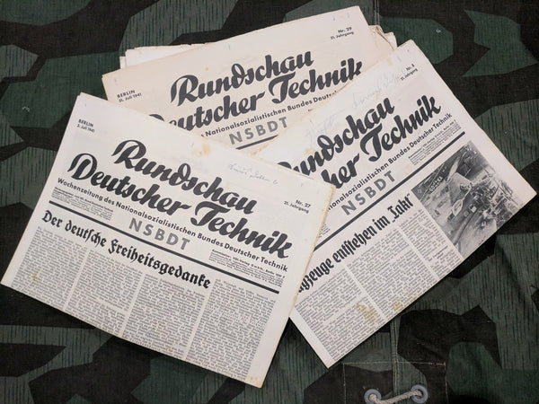 WWII German Rundschau Deutscher Technik NSBDT Technology Newspaper