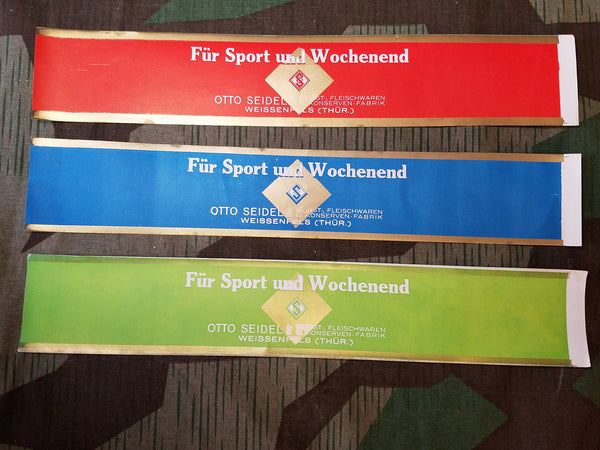 WWII German Sausage Wurst Wrappers Für Sport und Wochenend (Set of 3)