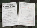 WWII German Set of 2 Theater Playbills w/ Air Raid Instructions 1943