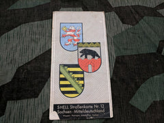 Original Shell Map of Saxony Sachsen and Mitteldeutschland