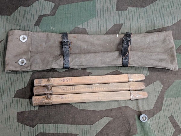 WWII German Tent Pegs with Bag