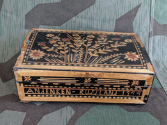 WWII German Trench Art Andenken Russland 1944 Wood Inlay Box