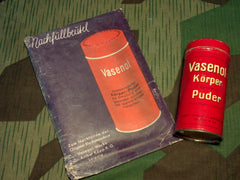 WWII German Vasenol Körper Sanitäts Puder w/ Refill Bag