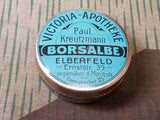 WWII German Victoria Apotheke Borsalbe Tin For Minor Cuts Wounds