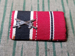 WWII German War Merit Cross and Eastern Front "Frozen Meat" Ribbon Bar