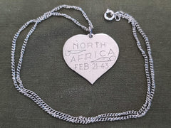 WWII North Africa 1943 Connie Aluminum Handmade Necklace
