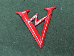 WWII Red Metal V for Victory Morse Code Pin