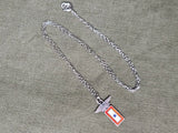 WWII Sweetheart or Son In Service Blue Star Flag Eagle Necklace Sterling