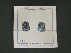 WWII Sweetheart US Army Eagle Screw Back Earrings on Card