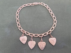 WWII Sweetheart US Army Heart Charm Bracelet