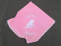 WWII US Navy Seabees Sweetheart Hankie