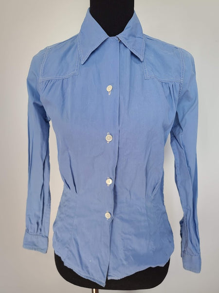 WWII US Navy WAVES Women's Reserve Blue Uniform Blouse Shirt