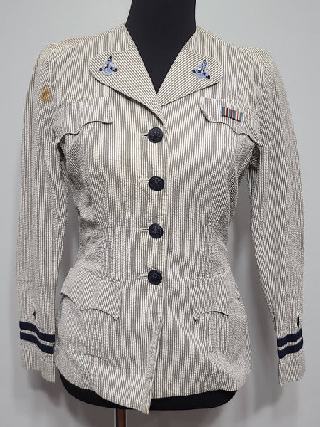 WWII US Navy WAVES Women's Seersucker Officer's Uniform Jacket