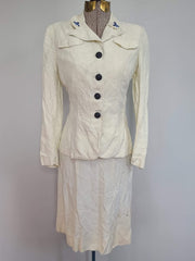 WWII US Navy White WAVES Women's Uniform Jacket and Damaged Skirt