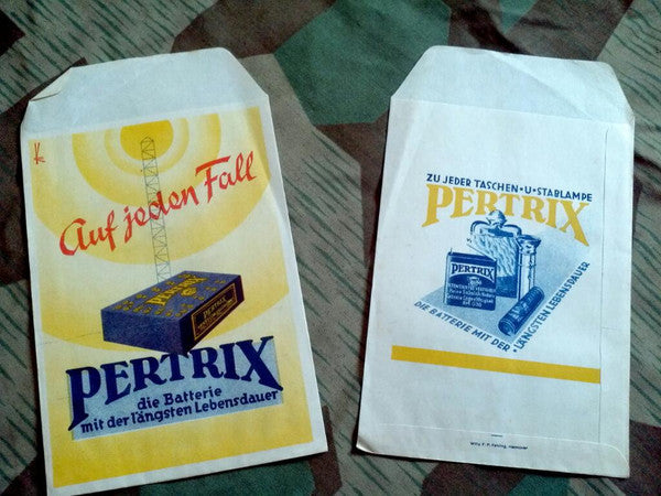 WWII Vintage 1940s German Pertrix Battery Sales Bag