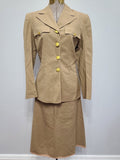 WWII WAC Women's Tropical Worsted Khaki Uniform Jacket & Skirt 10R