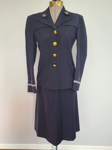 WWII WAVES Women's Blue Officer's Uniform: Jacket & Skirt