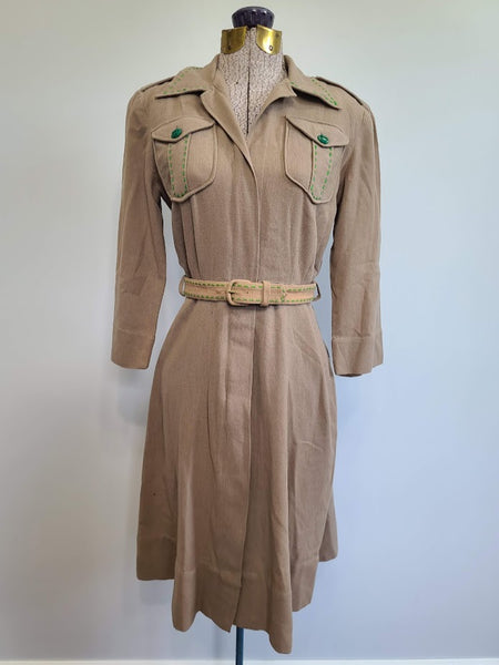 WWII Women's Army Off Duty WAC Uniform Dress Civilianized