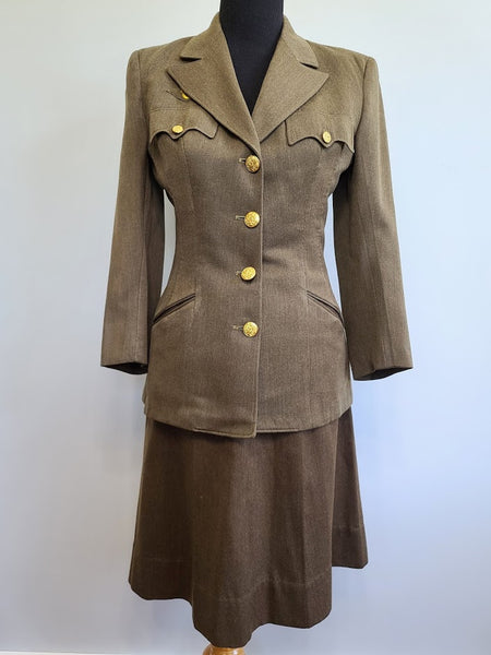 WWII Women's Army WAC ANC Nurse Uniform: Jacket & Skirt OD