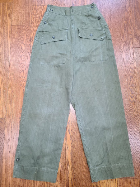 Women's Army HBT Trousers S <br> (23"-26" Waist)