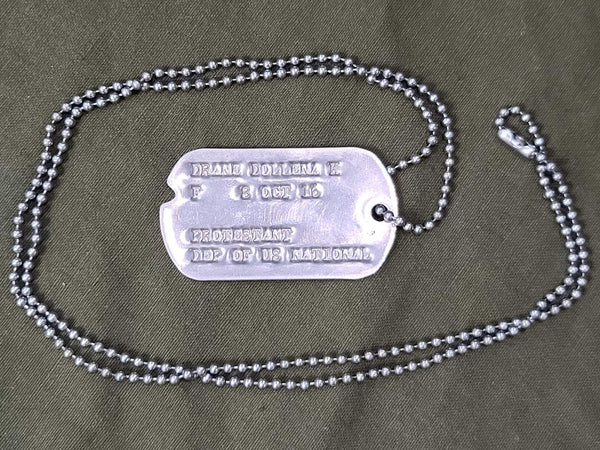 WWII Women's Dep of US National Dog Tag
