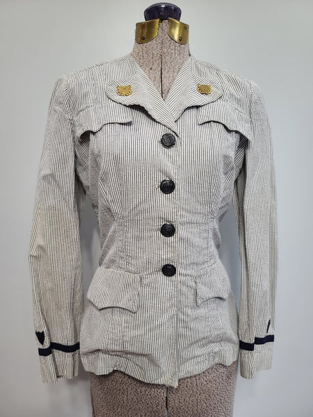 SPARS Coast Guard Officer's Seersucker Jacket <br> (B-35" W-26.5")
