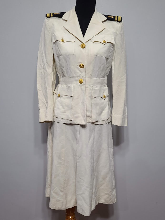 Navy Nurse NNC White Uniform Jacket and Skirt B 36 W 26 H 38