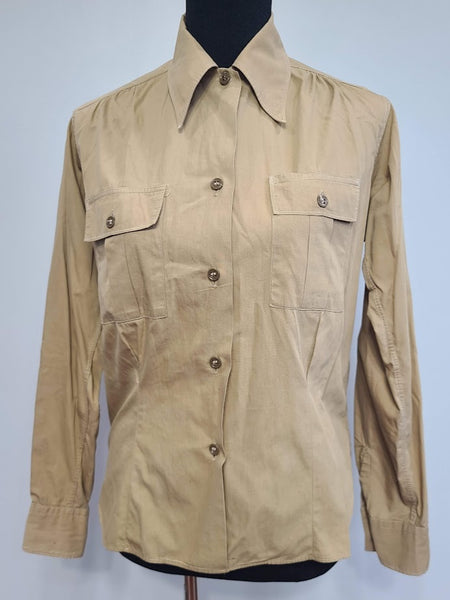 WWII Women's WAAC WAC Military Shirt Khaki Uniform Blouse