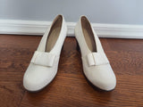 WWII Women's White Marine Corps / USMC Bow Pump Uniform Shoes Size 10 A