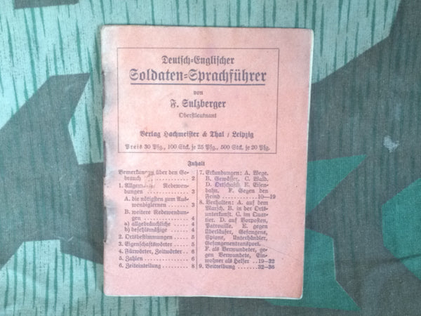 WWI / WWII German Deutsch-Englischer Soldaten-Sprachführer
