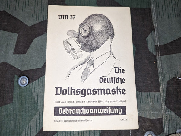 Volksgasmaske Luftschutz Gas Mask Hood Type w/ Box