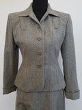 Gray Wool Skirt Suit <br> (B-37" W-26" H-39")