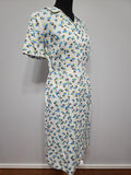 White Dress with Flower Print <br> (B-41" W-32" H-43")