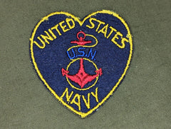 US Navy Heart Shaped Sweetheart Patch