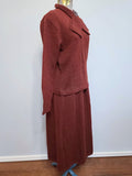 Dark Red Knit Sweater and Skirt Set <br> (B-42" W-24"-30" H-42")