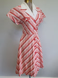 German Red and White Striped Dress <br> (B-34" W-26" H-37")