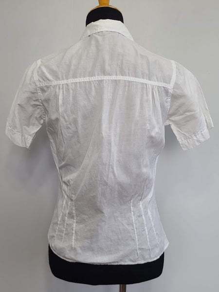 WAVES White Blouse Short Sleeve <br> (B-36" W-30")