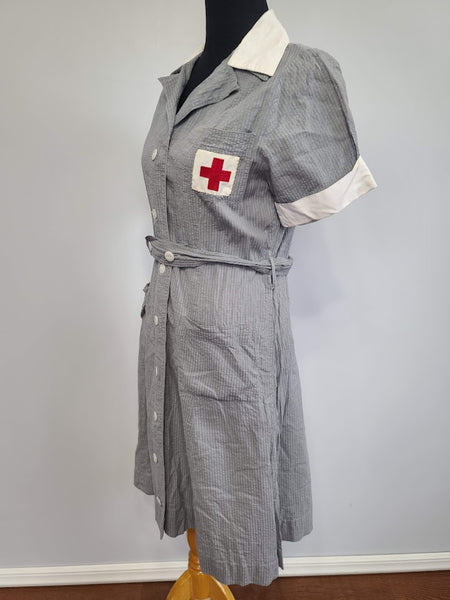 American Red Cross Gray Lady Short Sleeve Uniform Dress & Hat <br>(B-37" W-30.5" H-36")