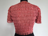 Red Fringe Short Sleeve Jacket <br> (B-34.5" W-30")