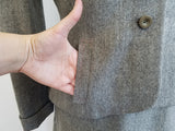 Gray Wool Skirt Suit <br> (B-37" W-26" H-39")