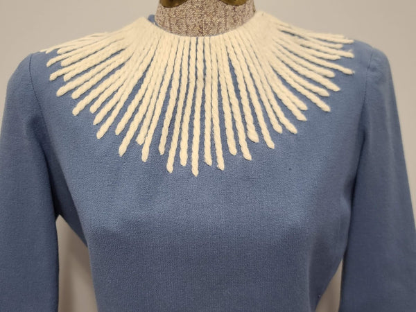 Cornflower Blue Skirt Suit New York Creation Label <br> (B-37" W-27" H-35.5")