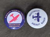 Repro Aircraft Worker / Observer Pinback Button Set
