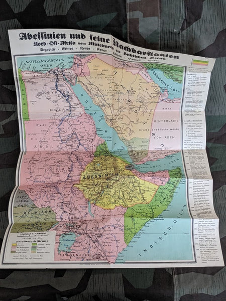 1935 Abessinien Ethiopia Map